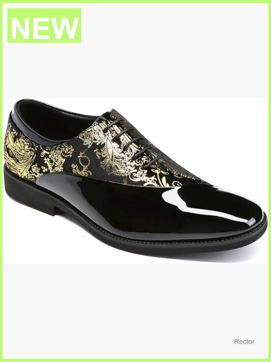 Men\'s Patent Velvet Lace-Up Oxford Dress Shoes for Wedding Tuxedo Suit main image 7